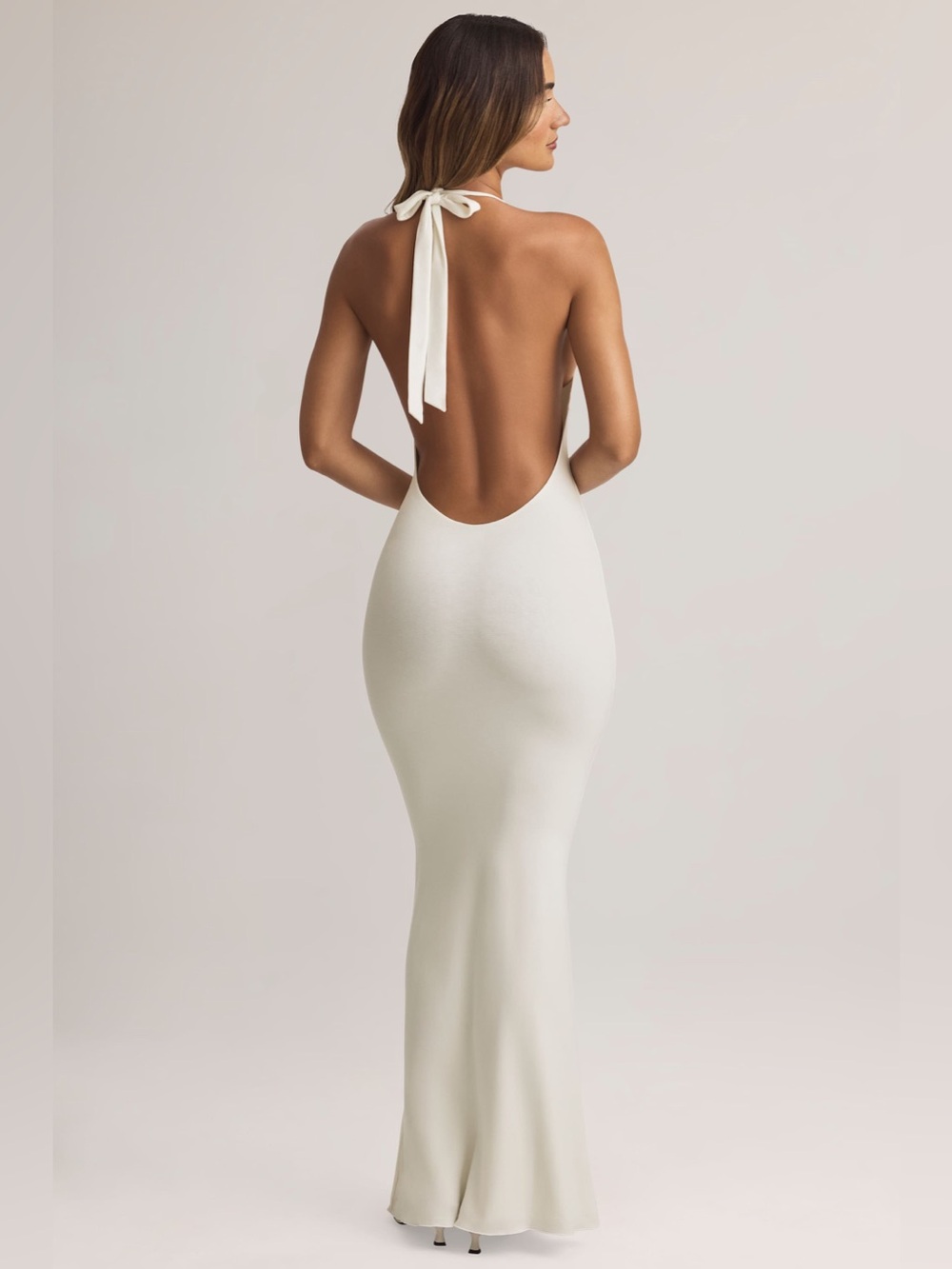 Oh Polly Hallie White Halter Maxi Dress - Picture 2 of 3